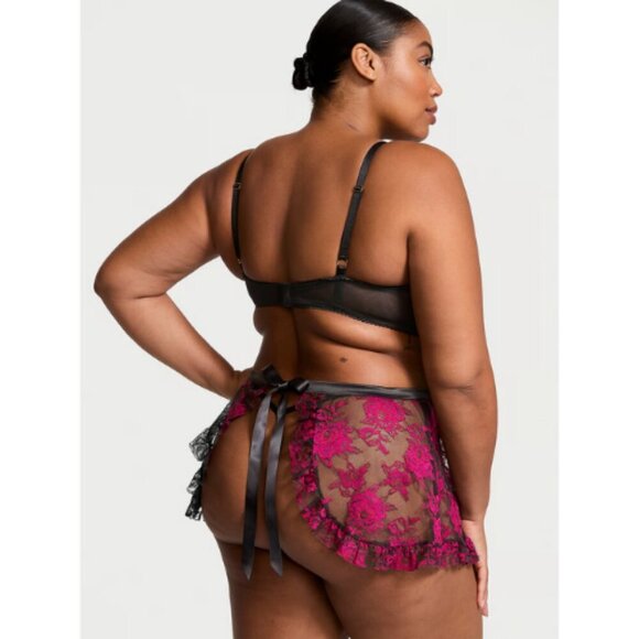 New! Victoria's Secret Wicked Unlined Rose Lace Apron Set XS 1685 - Picture 9 of 9